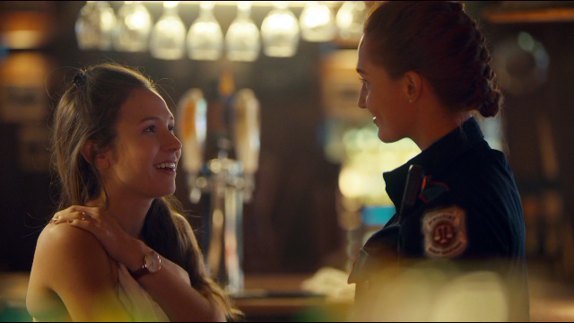 Katherine Barrell and Dominique Provost-Chalkley from Wynonna Earp Season 1 Episode 2