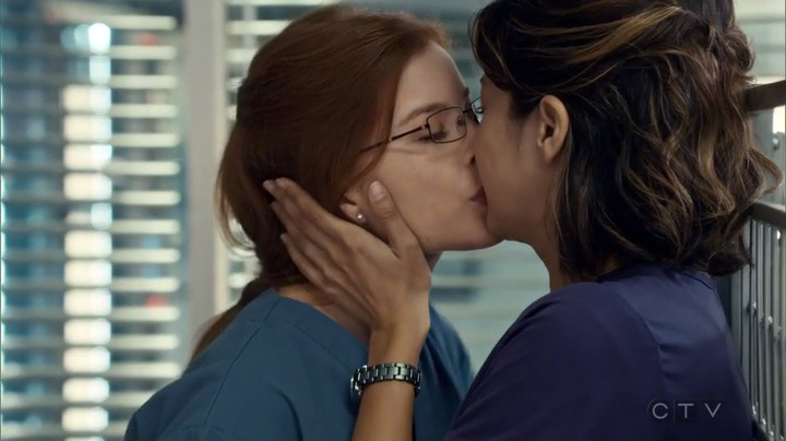 Maggie & Sydney Kiss Saving Hope